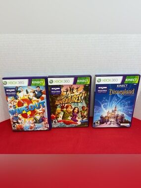 Xbox 360 Kinect Games Lot of 3. Play Wipeout - Kinect Adventures - Disneyland